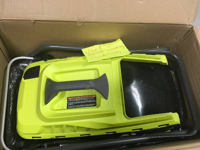 lot 96 image: Ryobi 13 in. 11 Amp Corded Electric Walk Behind Push Mower in working Condition