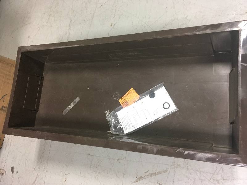 lot 97 image: Adams Manufacturing 36 in. x 15 in. Earth Brown Resin Deck Planter in Good Condition