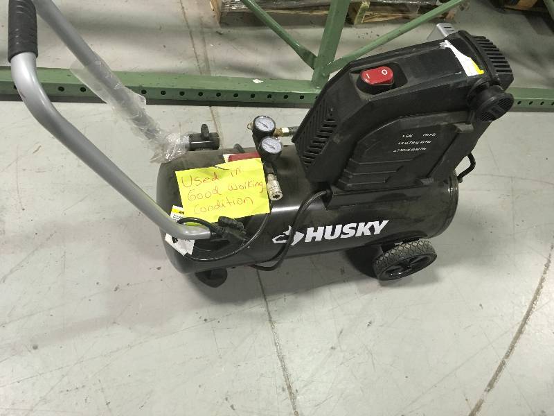 lot 36 image: Husky 8G 150 PSI Hotdog Air Compressor in working conditions Condition