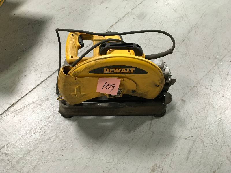 lot 109 image: Dewalt 15 Amp 14 in. Cut-Off Saw used in working conditions