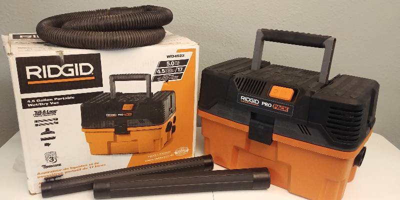 lot 17 image: Ridged ProPack 4.5gal 5hp WetDry Vac