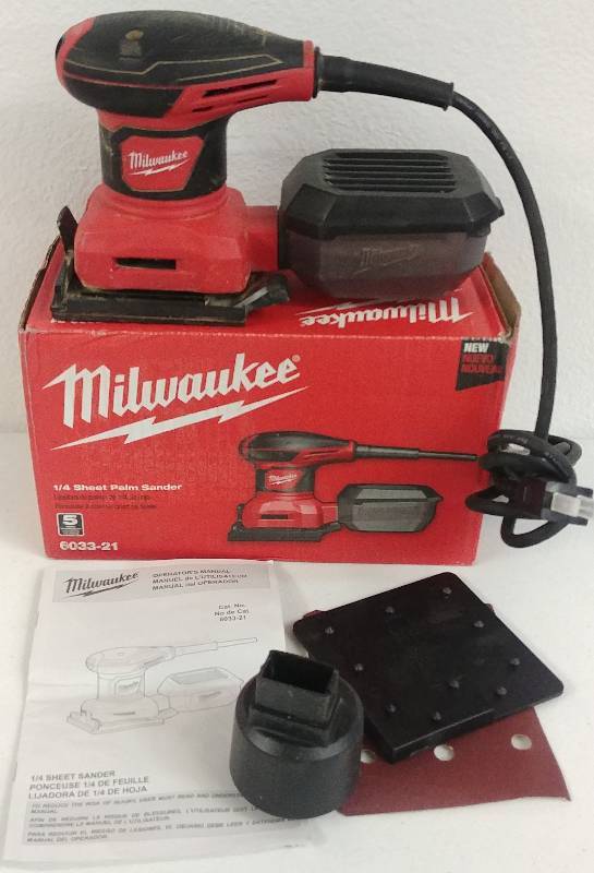 lot 65 image: Milwaukee 14 Sheet Palm Sander