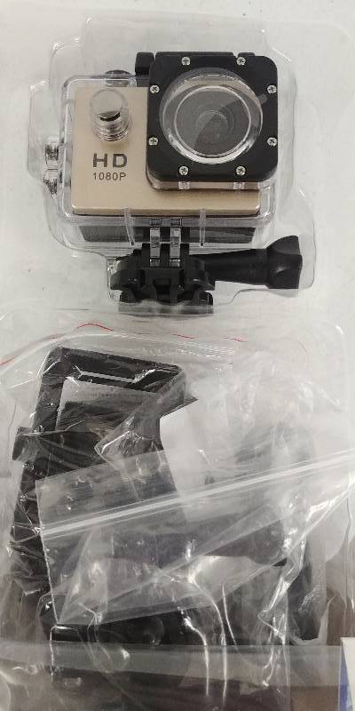 lot 85 image: Bronze GoPro style Sports Cam, 1080p, Waterproof, with Kit
