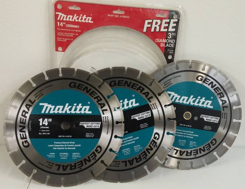 lot 90 image: Makita 14 Premium Diamond Blades (qty 3)