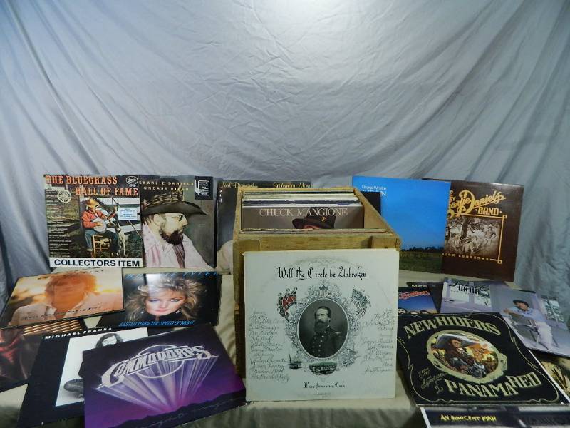 lot 66 image: Tons of Vintage Records in Wood Box