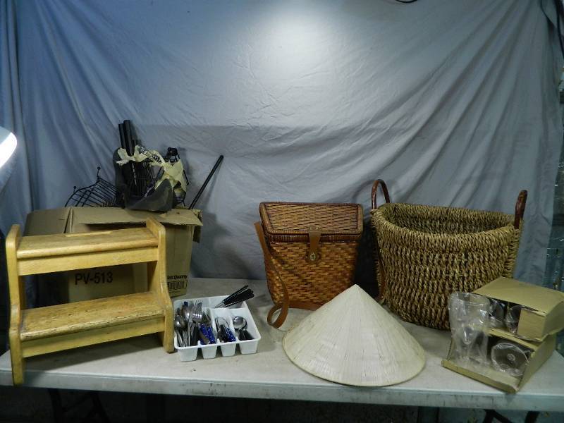 lot 102 image: Silverware, Baskets, More