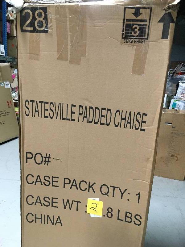 lot 2 image: Hampton Bay Statesville Padded Patio Chaise Lounge open box new