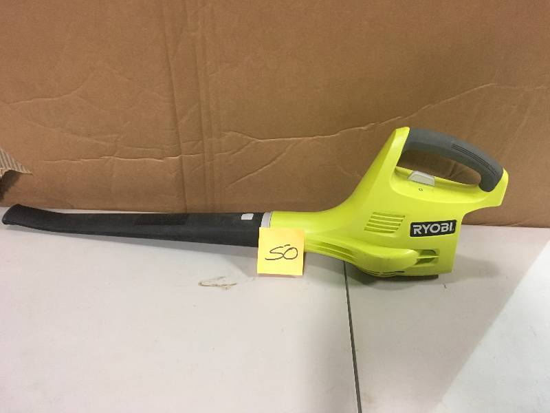 lot 50 image: Ryobi  ONE 120 MPH 120 CFM 18-Volt Lithium-Ion Cordless Leaf BlowerSweeper-1.3 Ah Battery and Charger Included used in very good condition
