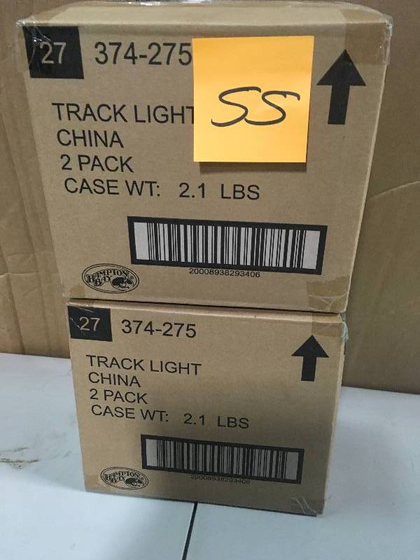 lot 55 image: Lot of 2 cases Hampton Bay 75-Watt PAR30 Perforated Double Arm Gimbal Fixture  2 pack per case  new