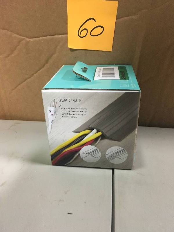 lot 60 image: UT Wire 5 ft. Cable Blanket Low Profile Cord Cover and Protector for Floor in Grey