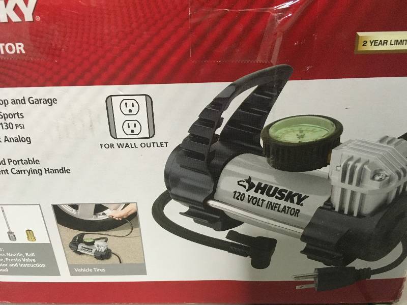 lot 61 image: Husky 120-Volt Inflator open box not used