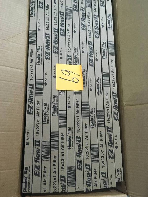 lot 69 image: Flanders 16 in. x 22-14 in. x 1 in. EZ Flow II No-Metal Air Filter (Case of 12) new