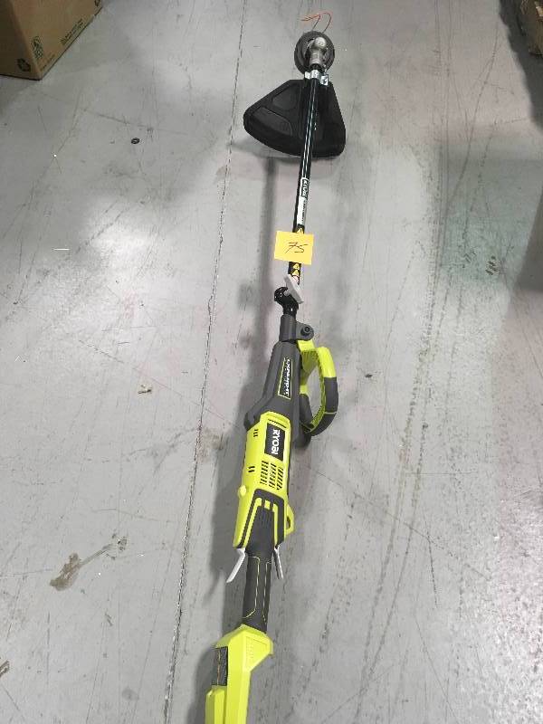 lot 75 image: Ryobi 40-Volt Lithium-Ion Cordless Attachment Capable String Trimmer tool only used in working condition