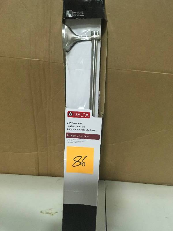 lot 86 image: Delta Amaya 24 in Towel Bar in Spotshield Brushed Nickel new