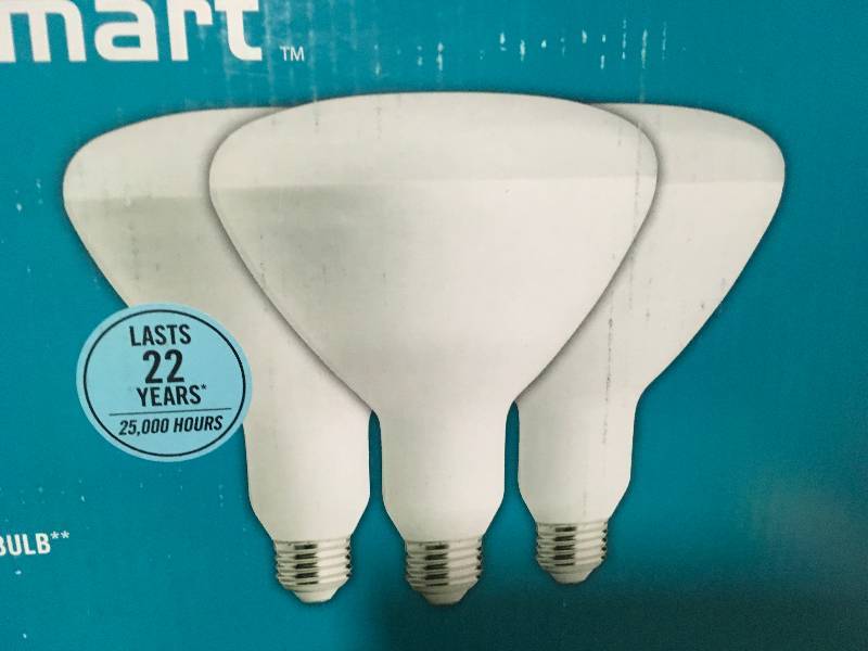 lot 116 image: Lot of 2 EcoSmart 75W Equivalent Daylight BR40 Dimmable LED Light Bulb 3-Pack new
