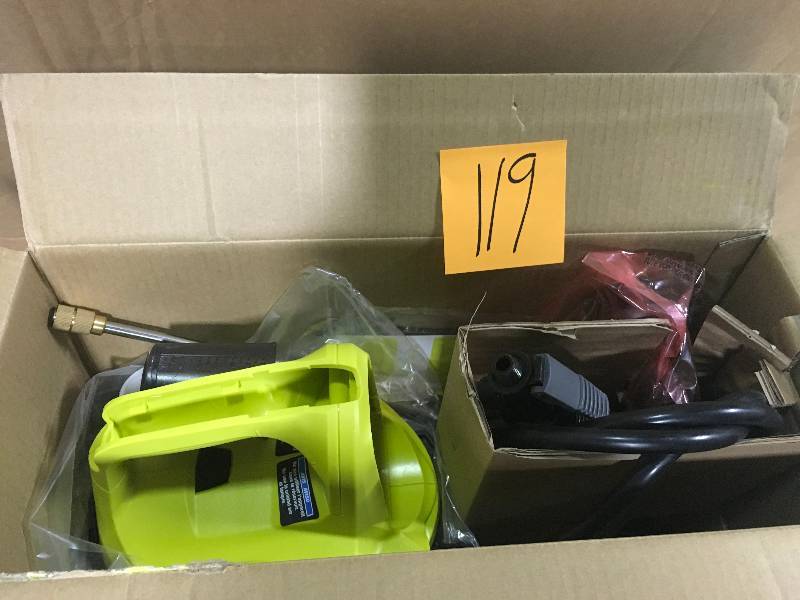 lot 119 image: Ryobi ONE 18-Volt Lithium-Ion Cordless Chemical Sprayer - 1.3 Ah Battery and Charger Included used in working condition