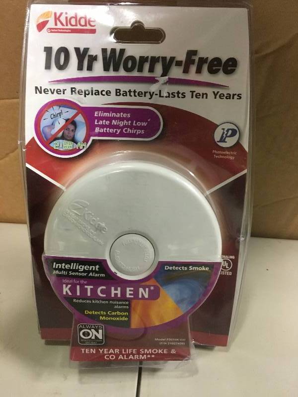 lot 120 image: Kidde Code One 10-Year Sealed Battery Smoke Detector with Ionization Sensor not used