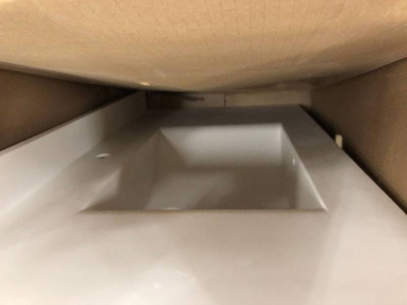 lot 141 image: Swan Contour 43 in. W x 22 in. D Solid Surface Vanity Top with Sink in White not used