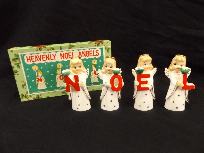 lot 30 image: Vintage Commodore Noel Angel Figurines with Original Box