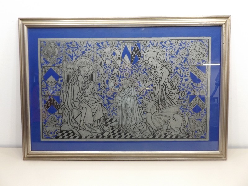lot 31 image: Vintage Framed Pope Grave Rubbing 