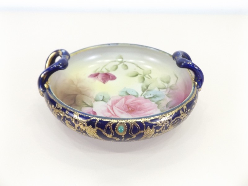 lot 38 image: Antique Hand Painted Nippon Candy Dish