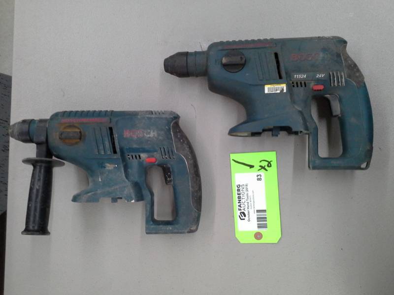 lot 83 image: Pair of Bosch 11524 24v Cordless 34in Rotary Hammer Drills