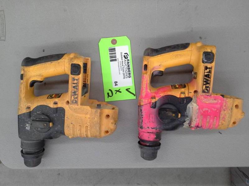 lot 84 image: Pair of DeWalt DC223 24V SDS Hammer Drills