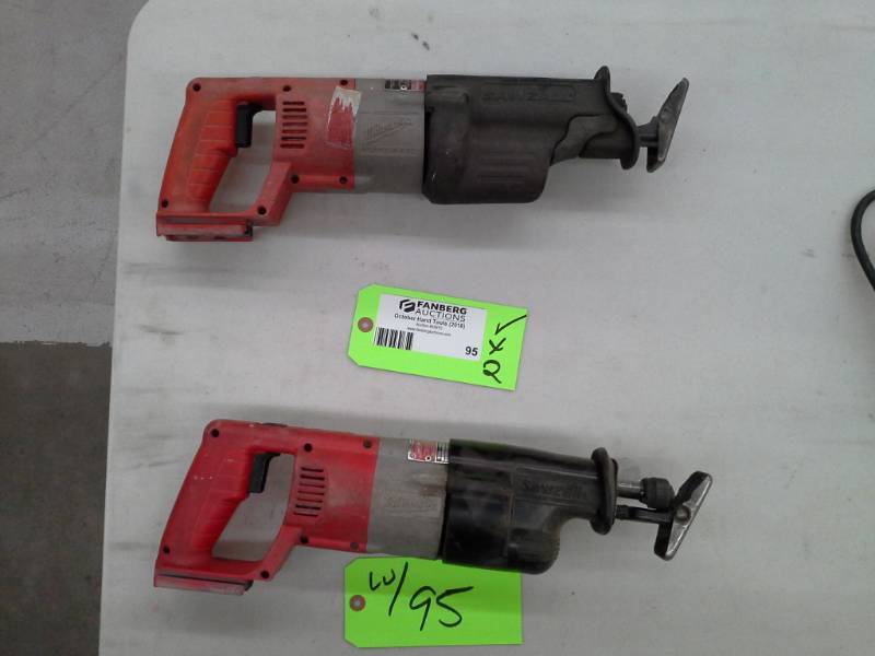 lot 95 image: Pair of Milwaukee 18V Sawzall Reciprocating Saws