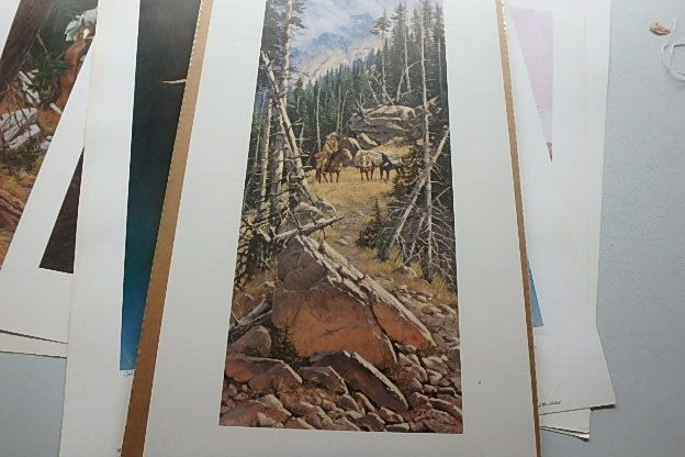 lot 52 image: (6) Western Prints