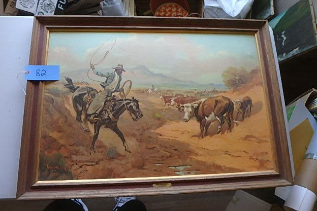 lot 82 image: Vintage Western Art
