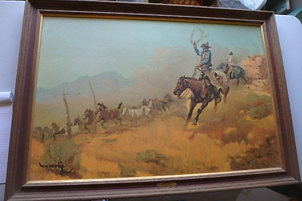 lot 83 image: Vintage Western Art