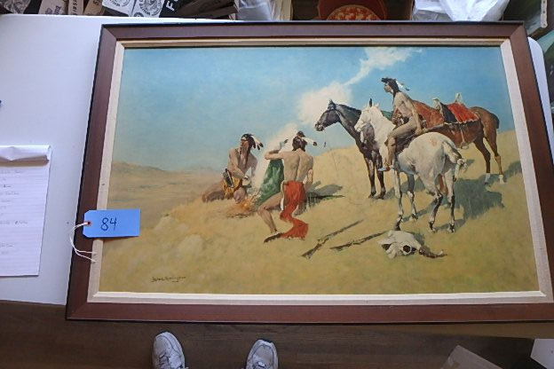 lot 84 image: Vintage Western Art