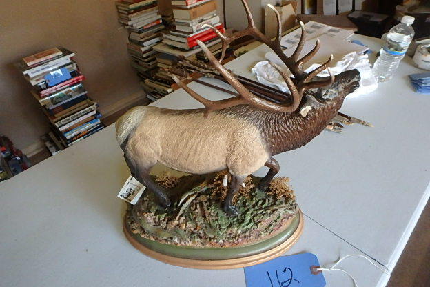 lot 112 image: Magnificent Elk Statue