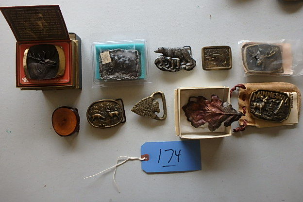 lot 174 image: Ten Belt Buckles