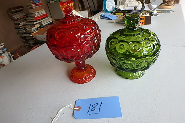 lot 181 image: Two Moon and Star Covered Glass