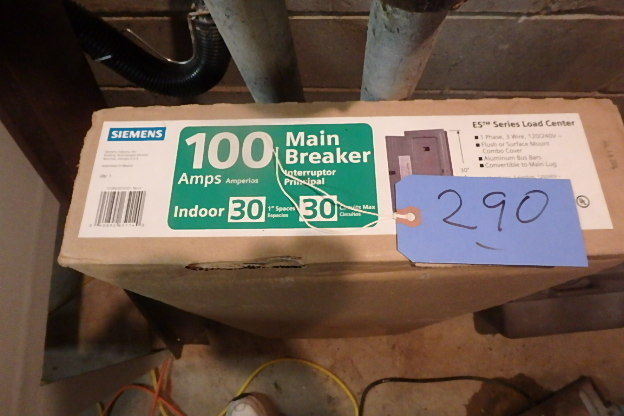 lot 290 image: 100Amp Main Breaker Box