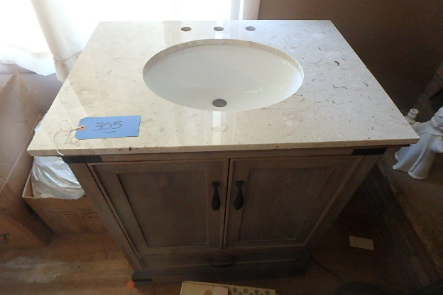 lot 305 image: Marble Top Vanity