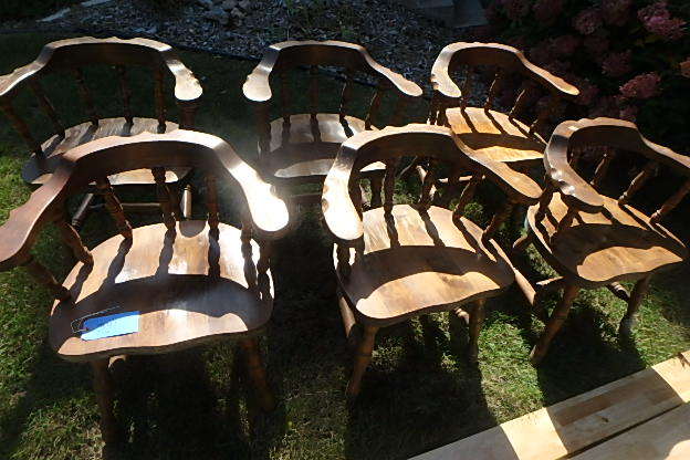 lot 341 image: (6) Heavy Oak Chairs