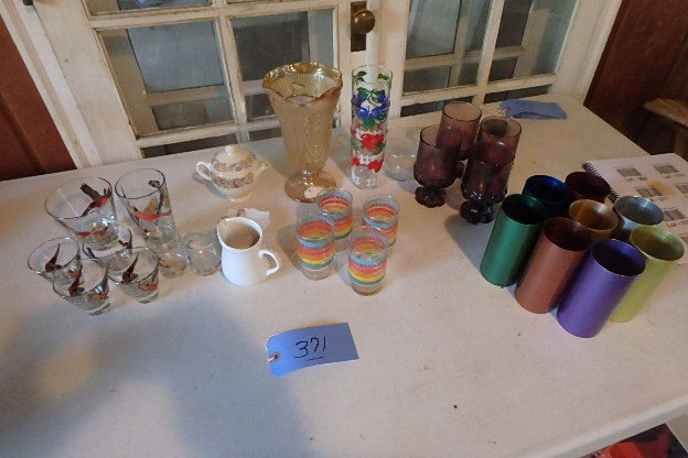 lot 371 image: Glass, Aluminium Tumblers