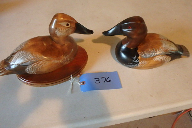 lot 376 image: (2) Fancy Wooden Decoys