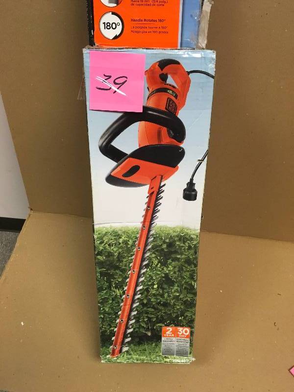 lot 39 image: BLACKDECKER 24 in. 3.3-Amp Corded Electric Hedge Hog Trimmer