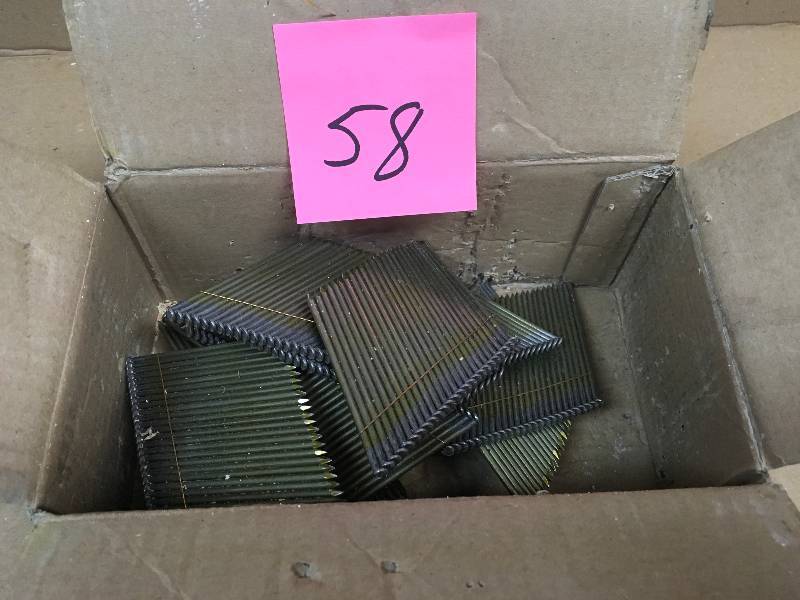 lot 58 image: Dewalt 28 degree Framing Nails open box not used