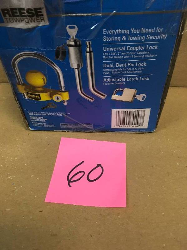 lot 60 image: Reese Towpower Towing Anti-Theft Lock Kit missing key