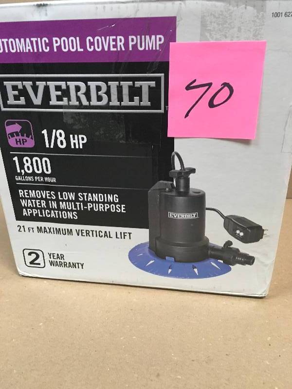 lot 70 image: Everbuilt 18 HP Pool Cover Pump open box in good condition