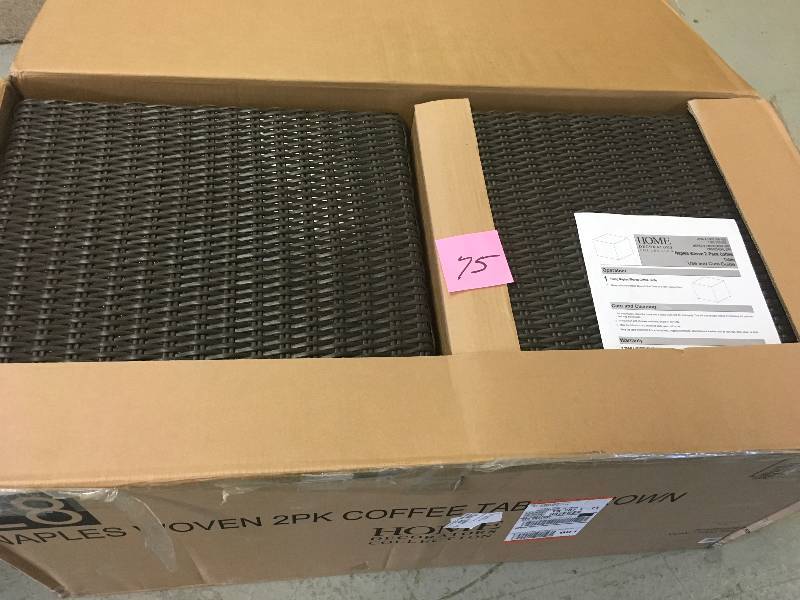 lot 75 image: Naples Woven 2PK Coffee Table Brown