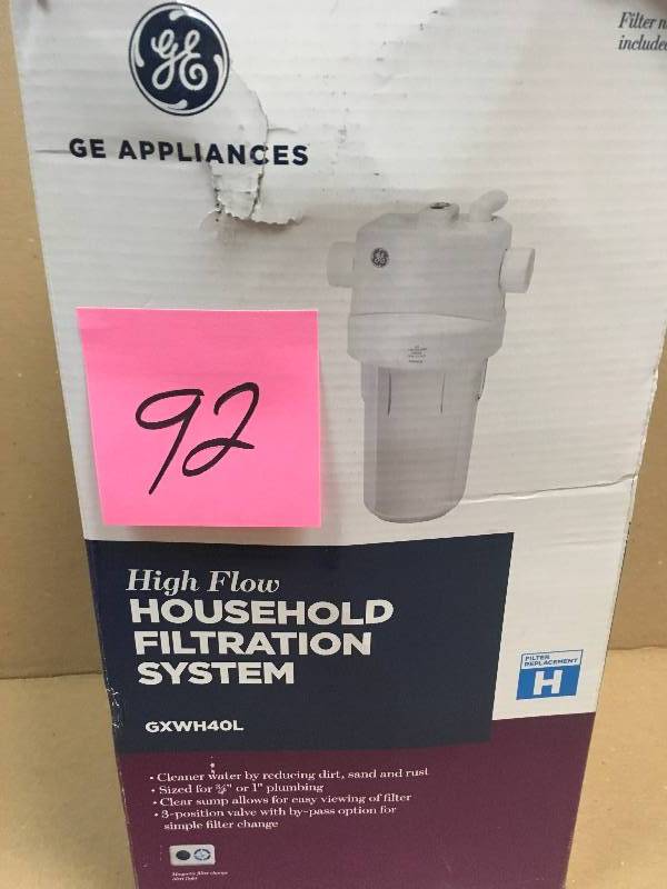 lot 92 image: GE Whole House Water Filtration System not used