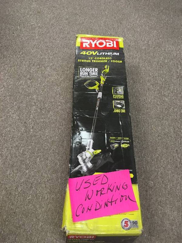 lot 107 image: Ryobi 18 13 Cordless String TrimmerEdger used in good working condition