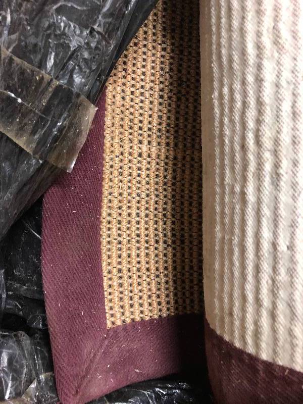 lot 111 image: Home Decorators Burgundy Rio Sisal Rug 8x10 used