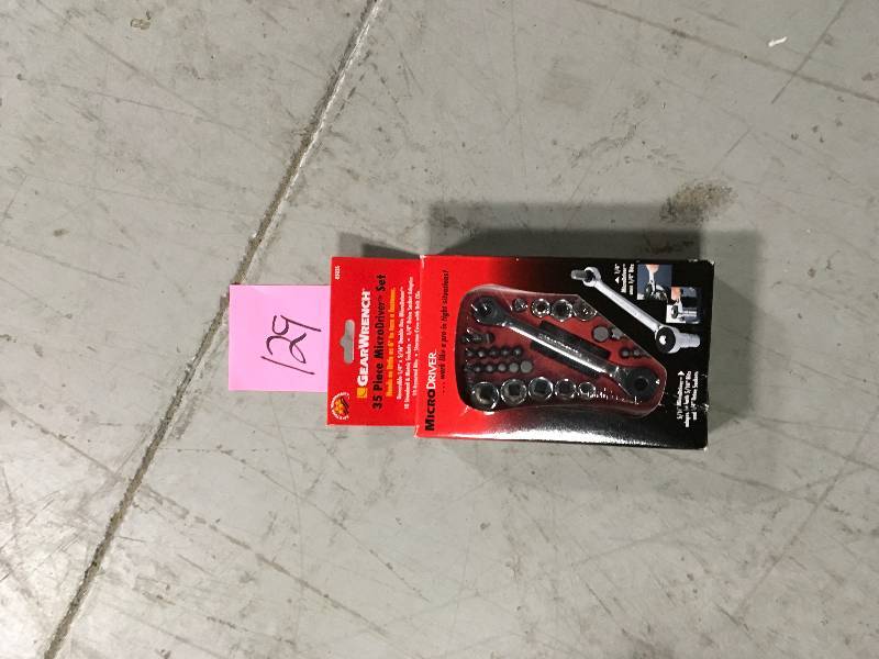 lot 129 image: GearWrench 14 in. Drive Micro Driver Set (35-Piece) NEW