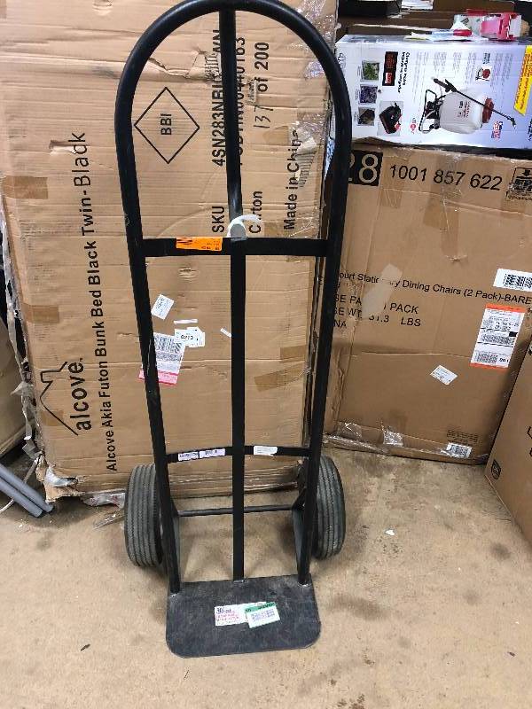 lot 132 image: Milwaukee 30019 800-Pound Capacity D-Handle Hand Truck with 10-Inch Pneumatic Tires - used 1 Flat Tire